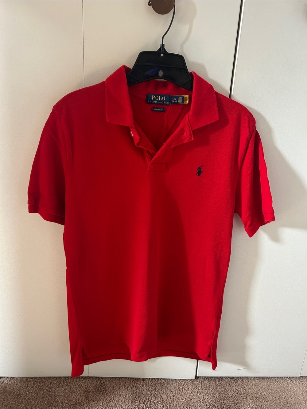 Polo by Ralph Lauren Men's Red Polo with Navy Pony
